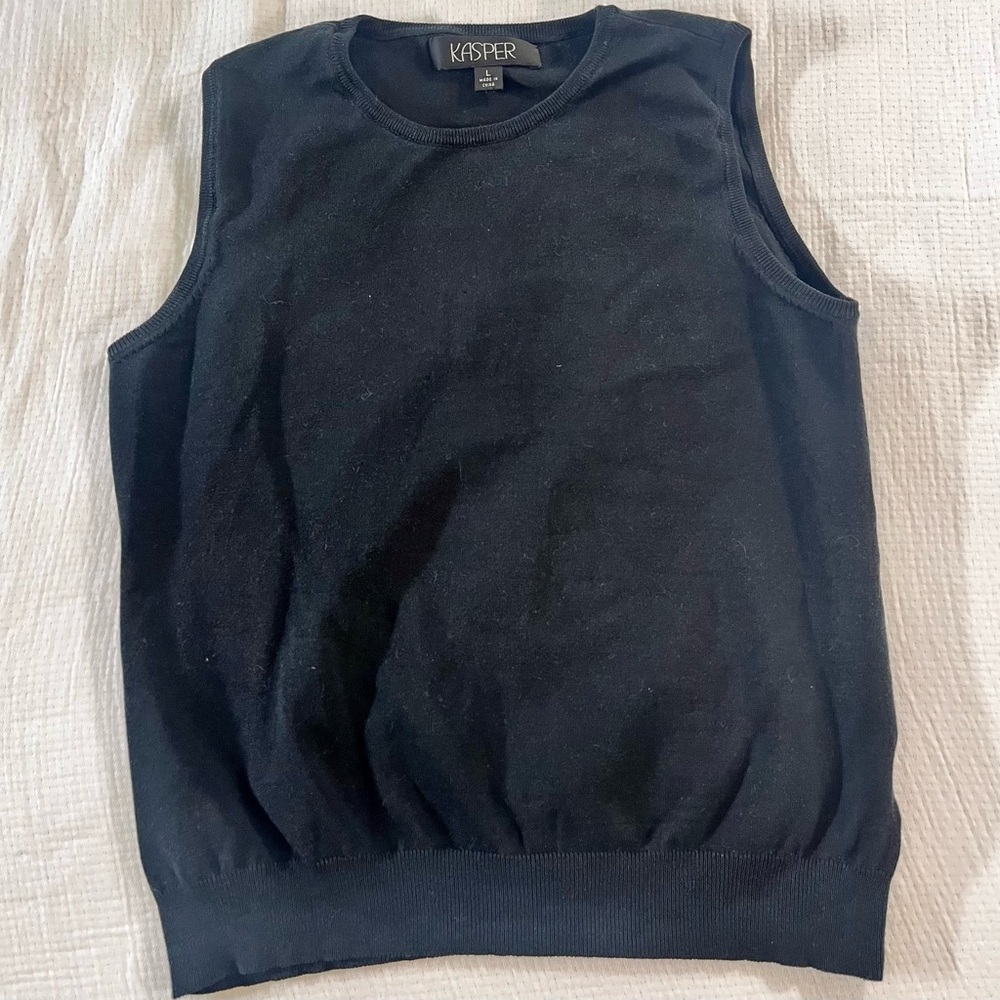 Kasper Sleeveless Knit Top Black US L